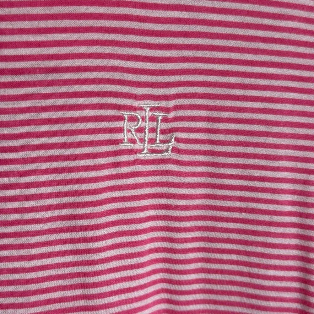 Ralph Lauren Striped Jersey Sleep Shirt Pink White Size Large
